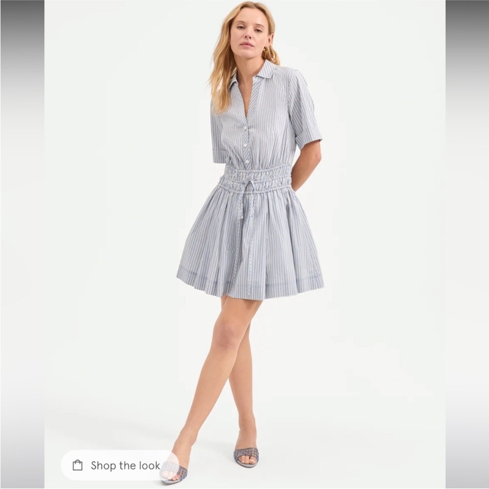 Veronica Beard Blue and White Striped Mini Dress